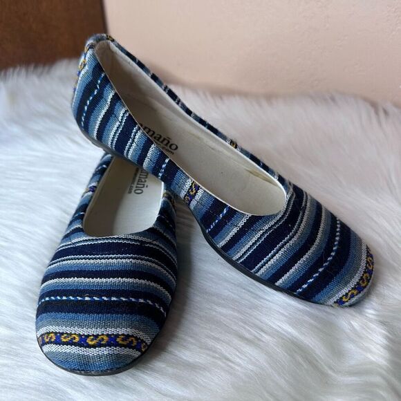 Caamaño Peruvian Blue Ballet Flats Size 38 - Picture 1 of 10